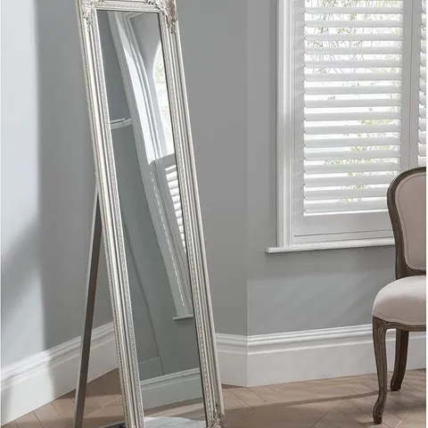 BRAND NEW BOXED HOMES DIRECT 365 FULL LENGTH MIRROR IN SILVER THE ELIZABETH FLOOR STANDING MIRROR 