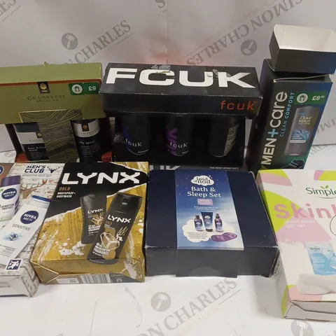 APPROXIMATELY 10 ASSORTED HEALTH & BEAUTY GIFT SETS TO INCLUDE LAND OF NOD, NIVEA, FCUK ETC