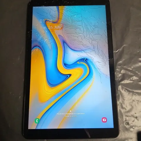 SAMSUNG GALAXY TAB SM-T595 TABLET – BLACK, FRONT GLASS CRACKED