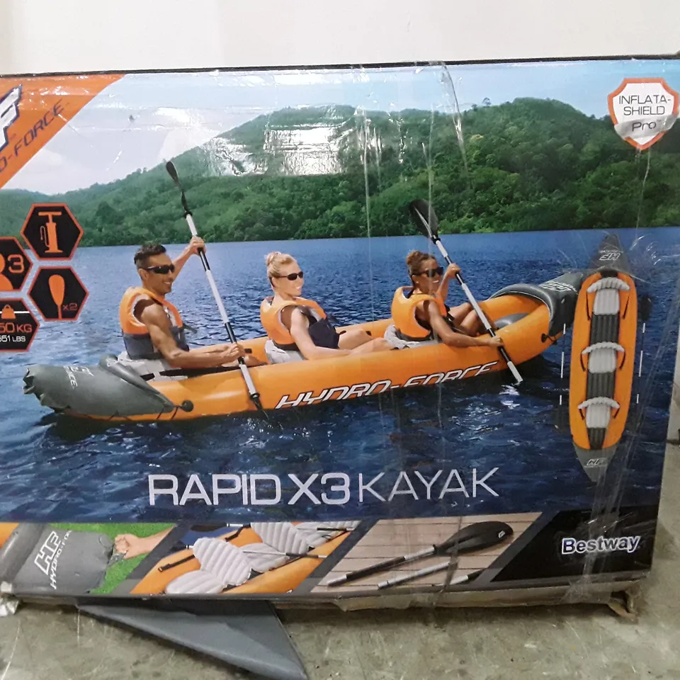 BOXED HYDRO-FORCE RAPID X3 3 PERSON INFLATABLE KAYAK