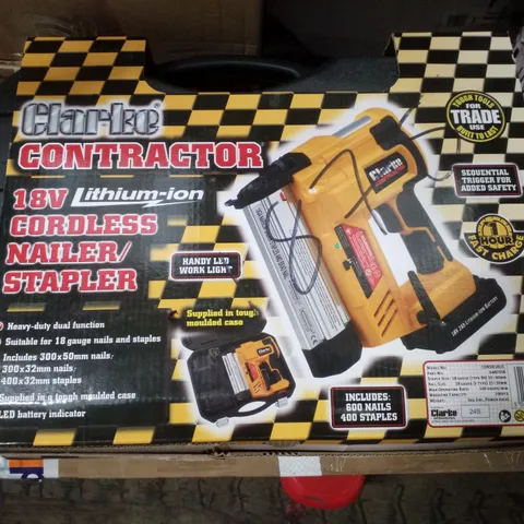 CLARKE CONTRACTOR CONSN18LIC 18V LI-ION STAPLER/NAILER