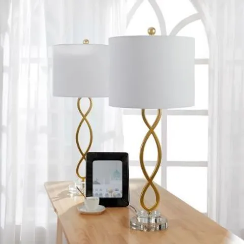 BOXED ROMAIN 76.84cm GOLD/CLEAR TABLE LAMP