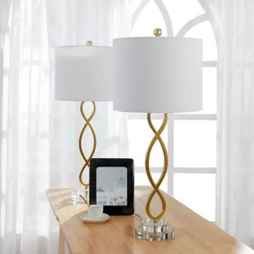 BOXED ROMAIN 76.84cm GOLD/CLEAR TABLE LAMP