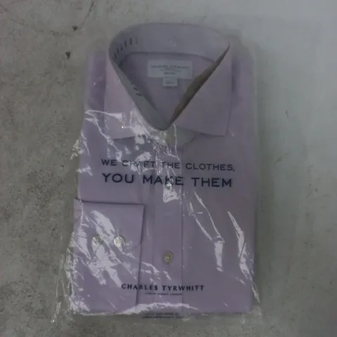 BAGGED CHARLES TYRWHITT NON-IRON SLIM FIT SHIRT IN LILAC SIZE 16.5/34"