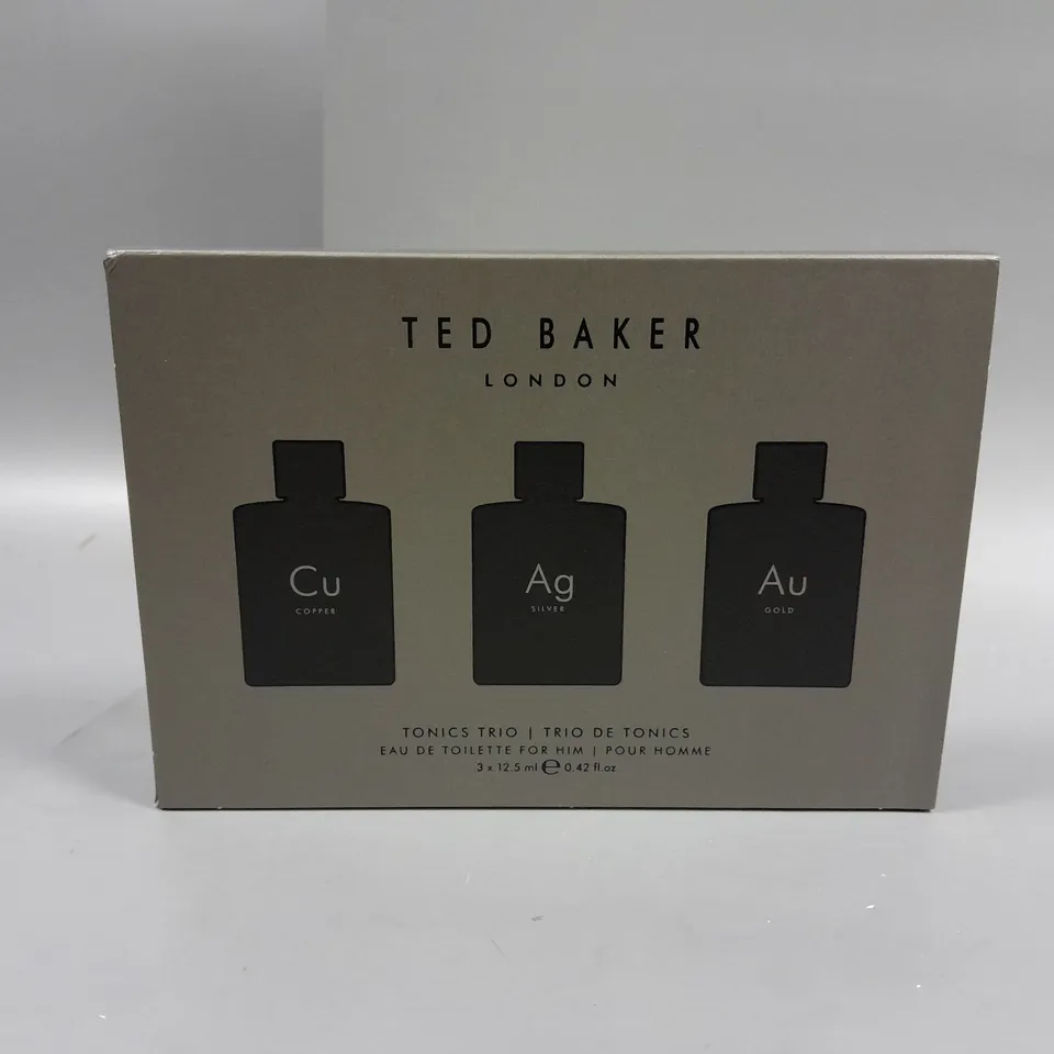 BOXED TED BAKER TONICS TRIO EAU DE TOILETTE GIFT SET