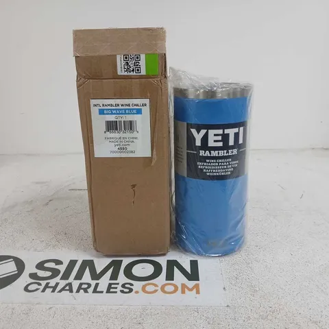 YETI RAMBLER WINE CHILLER BOXED BIG WAVE BLUE