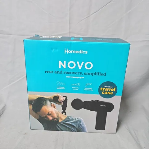Homedics Novo Mini Massage Gun with 4 Attachments and Travel Case