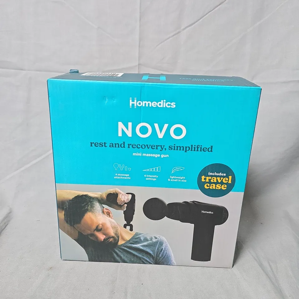 Homedics Novo Mini Massage Gun with 4 Attachments and Travel Case