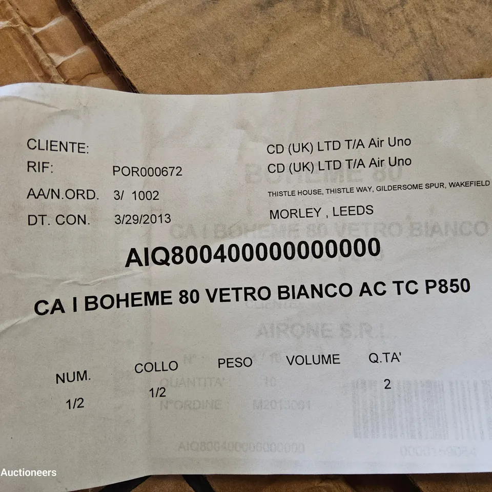 BOXED AIRONE BOHEME 80 VETRO BIANCO EXTRACTOR