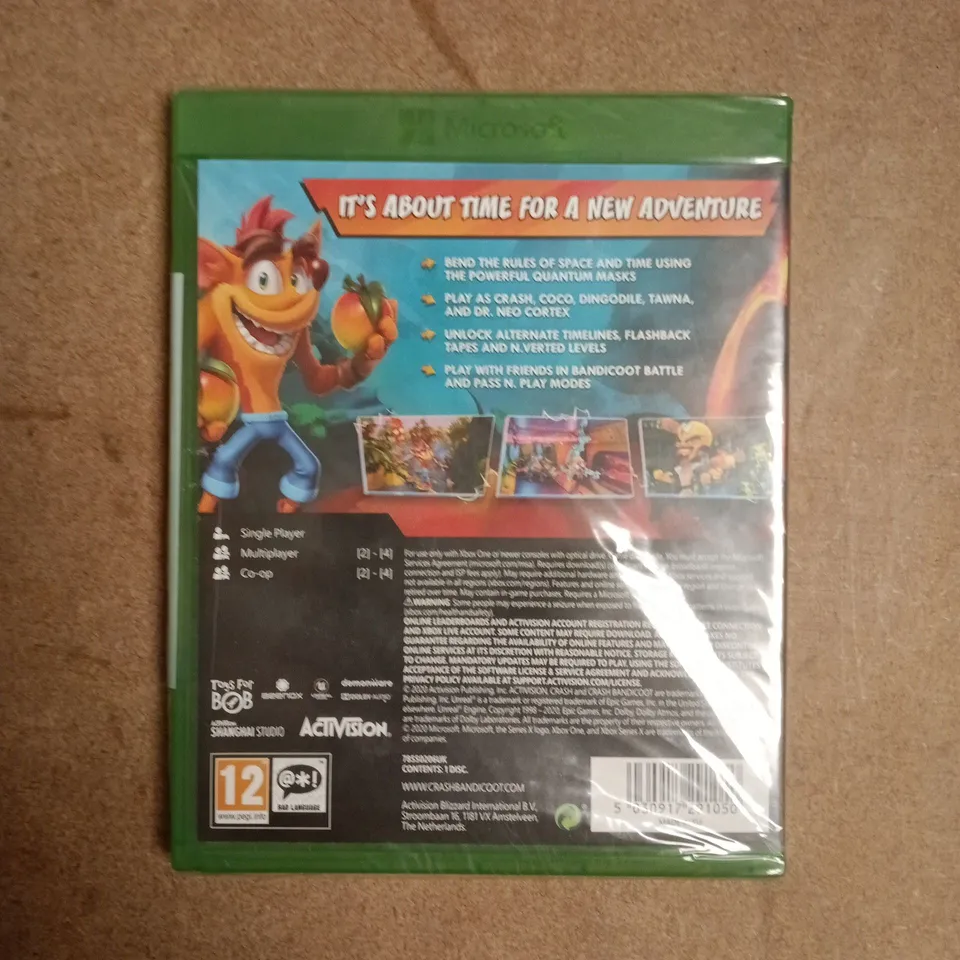 SEALED CRASH BANDICOOT 4 IT'S ABOUT TIME XBOX ONE VIDEO GAME