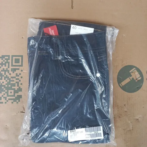 BAGGED STRADIVARIUS LOW-WAIST DOUBLE-BUTTON JEANS IN BLUE SIZE UK 12