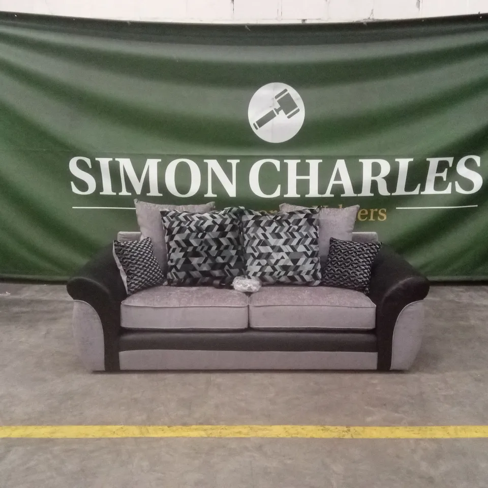 NARVA FABRIC/FAUX LEATHER 3 SEATER SOFA RRP £999