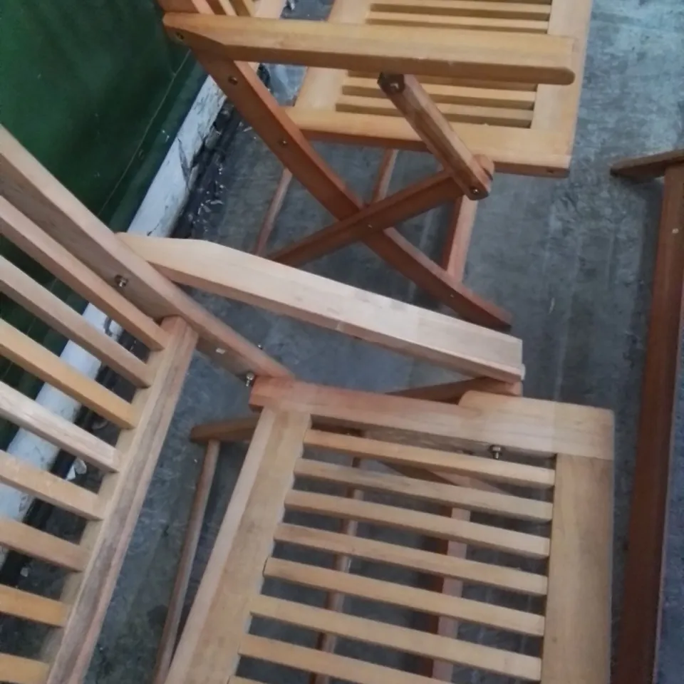 OUTDOOR WOODEN GARDEN TABLE SET WITH 6 CHAIRS 