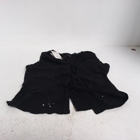 NOBODY'S CHILD JERSEY EMBROIDERY WAISTCOAT β BLACK, UK 6 (EU 34; US 2)