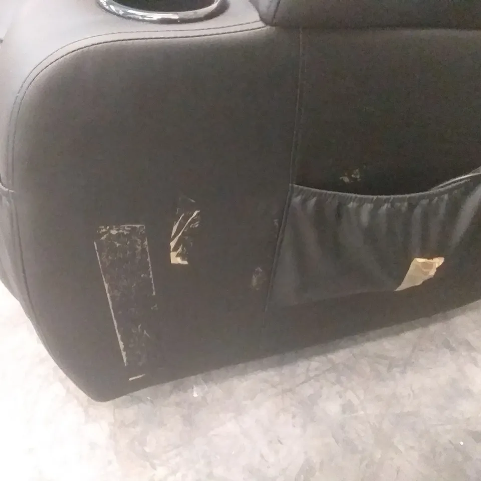 DESIGNER BLACK FAUX LEATHER POWER RECLINING ARMCHAIR 