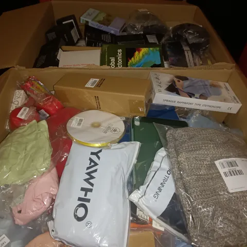 PALLET OF ASSORTED ITEMS TO INCLUDE SPRAGUE STETHOSCOPE, BAGGED CLOTHING AND SUBLIMATION INK