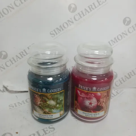 TWO USED CHRISTMAS CANDLES TO INCLUDE - FROSTED FIR - HOLIDAY SPICE