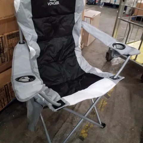 VOYAGER FOLDING CAMPING CHAIR - BLACK/GREY