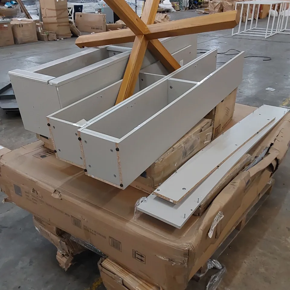 PALLET TO CONTAIN ASSORTED FURNITURE AND BED PARTS