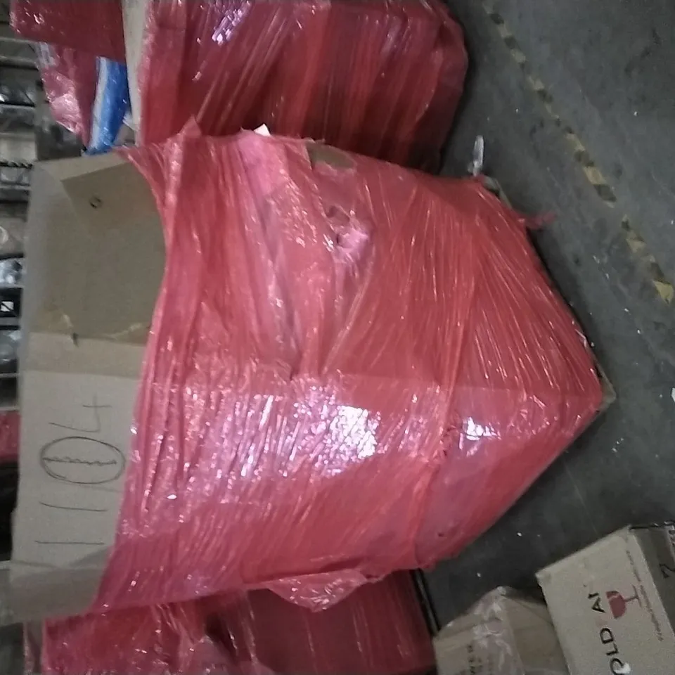 PALLET OF ASSORTED ITEMS INCLUDING SELENS PVC BACKDROP, ARGON SUNDAE GLASS, GOLDFAN NEST OF 3 TABLES 