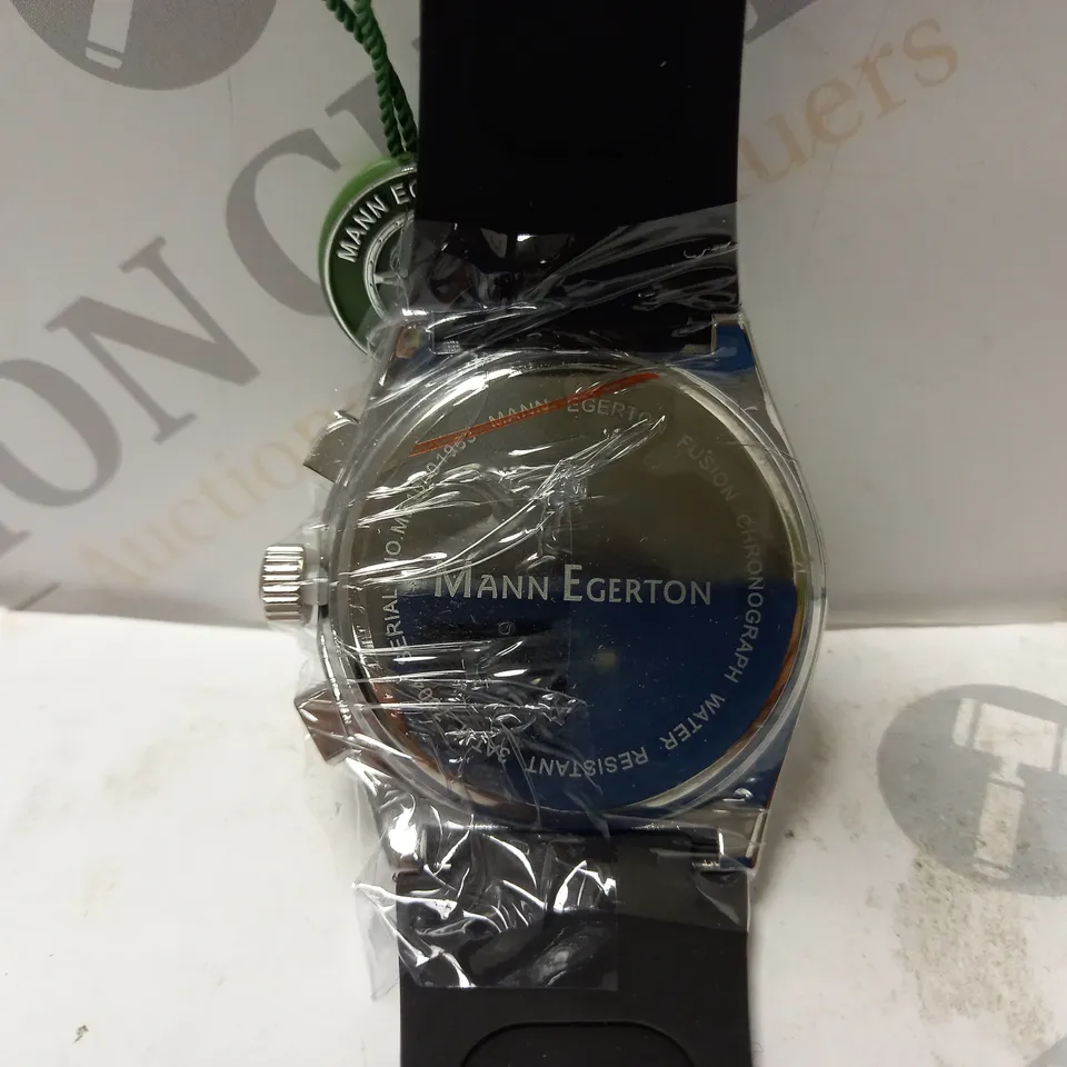 BOXED MANN EGERTON FUSION STEEL RUBBER STRAP WATCH 