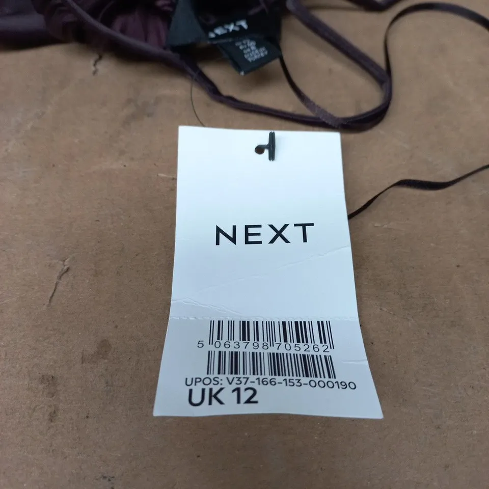 NEXT PURPLE SATIN JUMPSUIT, SPAGHETTI STRAP, UK 12