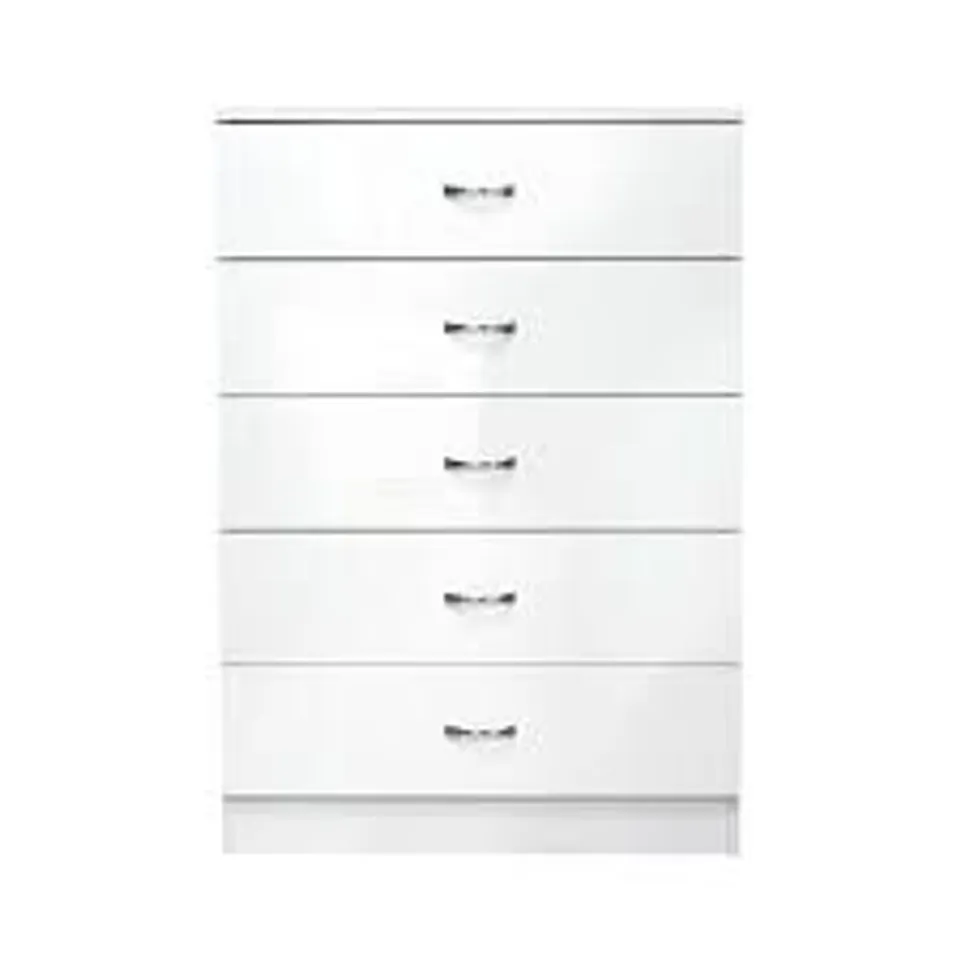 BOXED CHILTON 5 DRAWER CHEST WHITE GLOSS (BOX 2 ONLY)