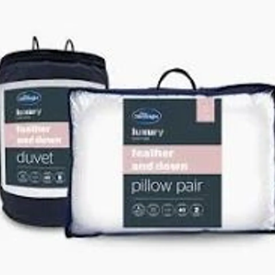 BAGGED SILENTNIGHT DUCK FEATHER AND DOWN ANTI ALLERGY 13.5 TOG DUVET AND PILLOW (2 BAGS)