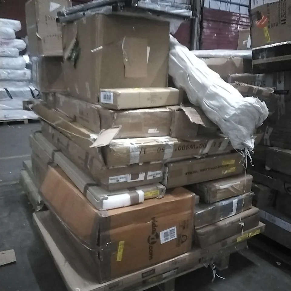 PALLET OF INCOMPLETE ASSORTED FURNITURE ITEMS; RADIATOR COVER