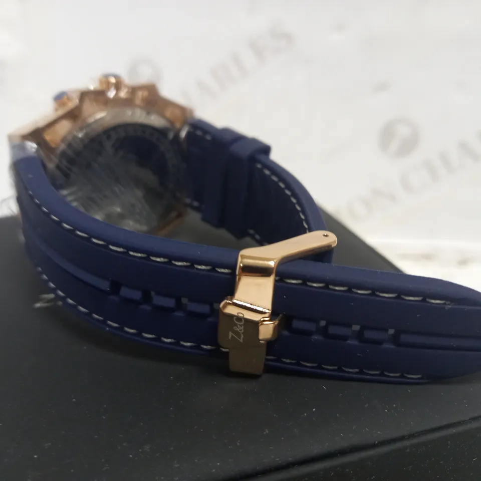 ZIHLMANN & CO TRIPLE DIAL STUD DETAIL RUBBER STRAP WATCH RRP £520