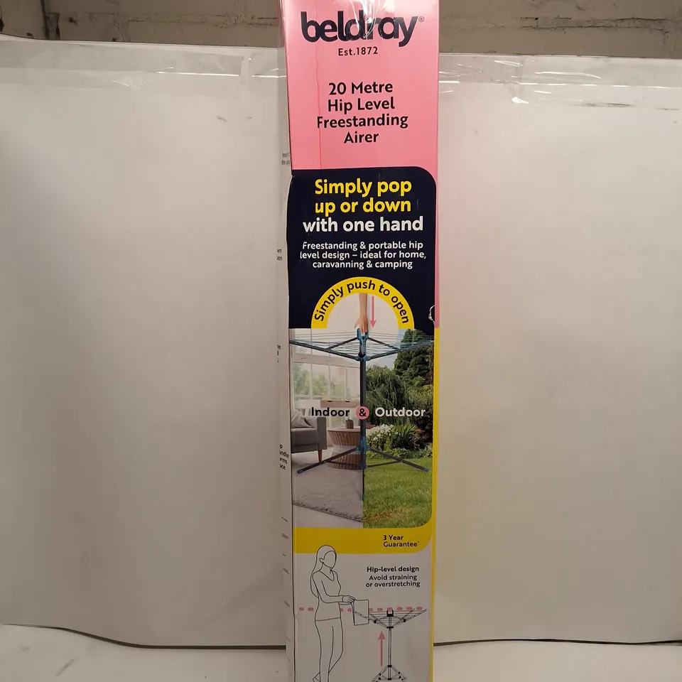 BELDAY 20 METRE HIP LEVEL FREESTANDING AIRER – INDOOR & OUTDOOR USE