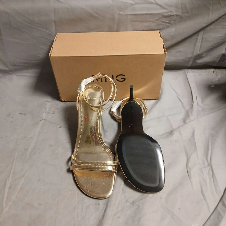 MNG BY MANGO GOLD STRAPPY SANDALS - SIZE EUR 36