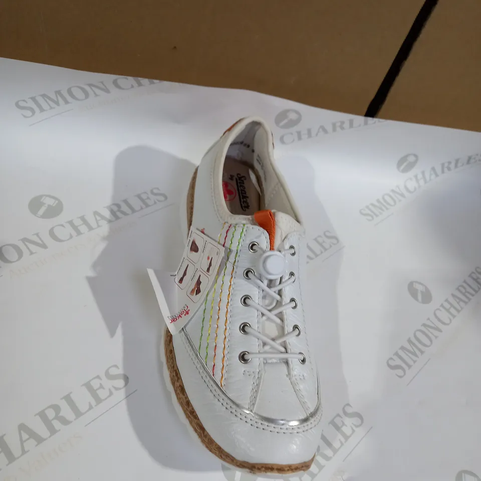 RIEKER RAINBOW STRIPE WHITE TRAINER SIZE 6