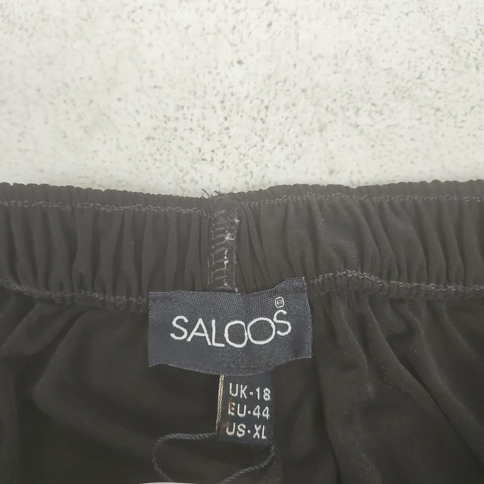 SALOOS WOMEN'S BLACK WIDE-LEG TROUSERS - UK 18 (EU 44, US XL)