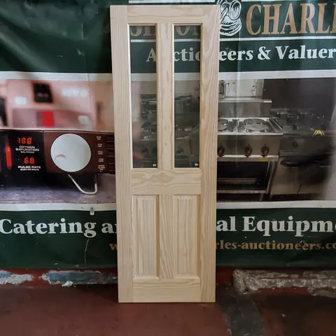 CLEAR PINE GLAZED 4-PANEL INTERNAL DOOR // SIZE: 1981 X 686mm