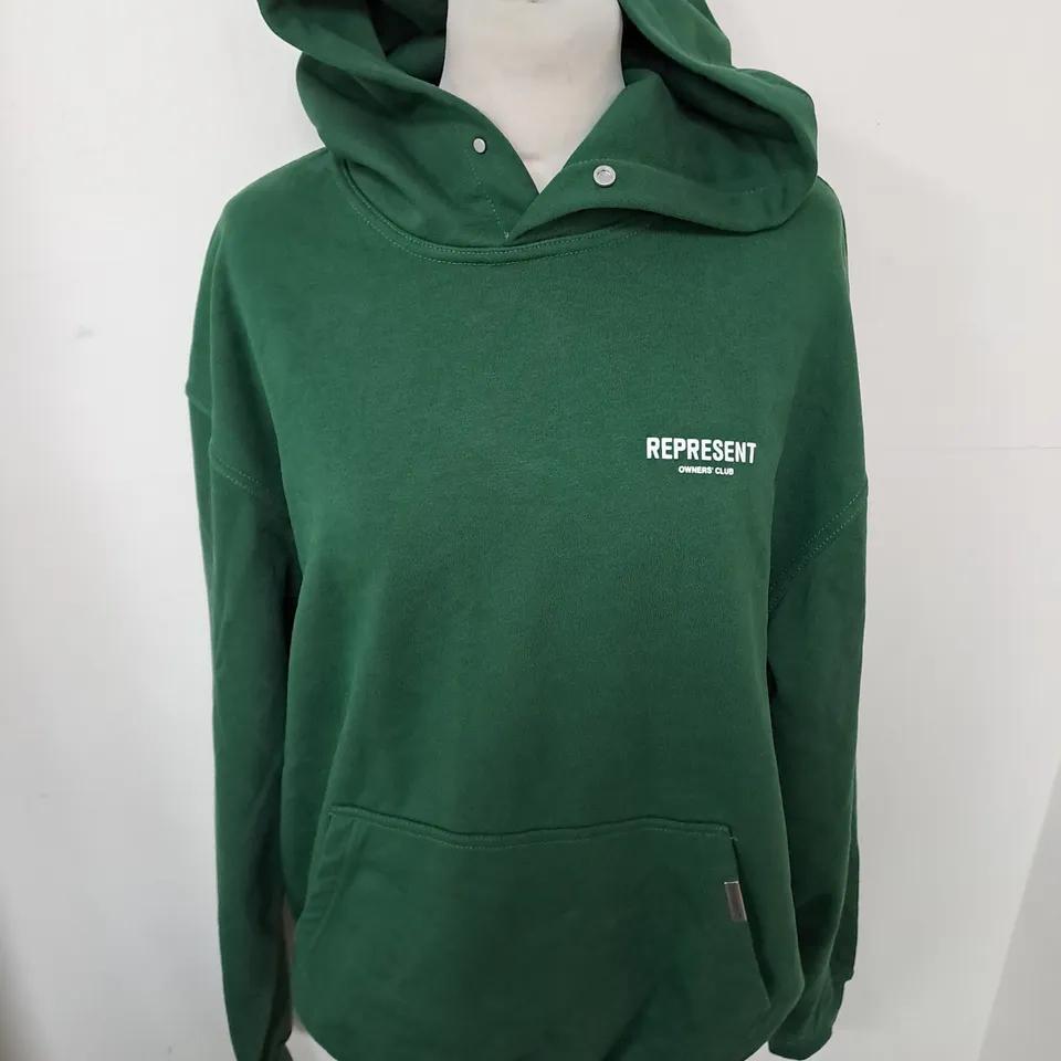 REPRESENT GREEN HOODIE - S