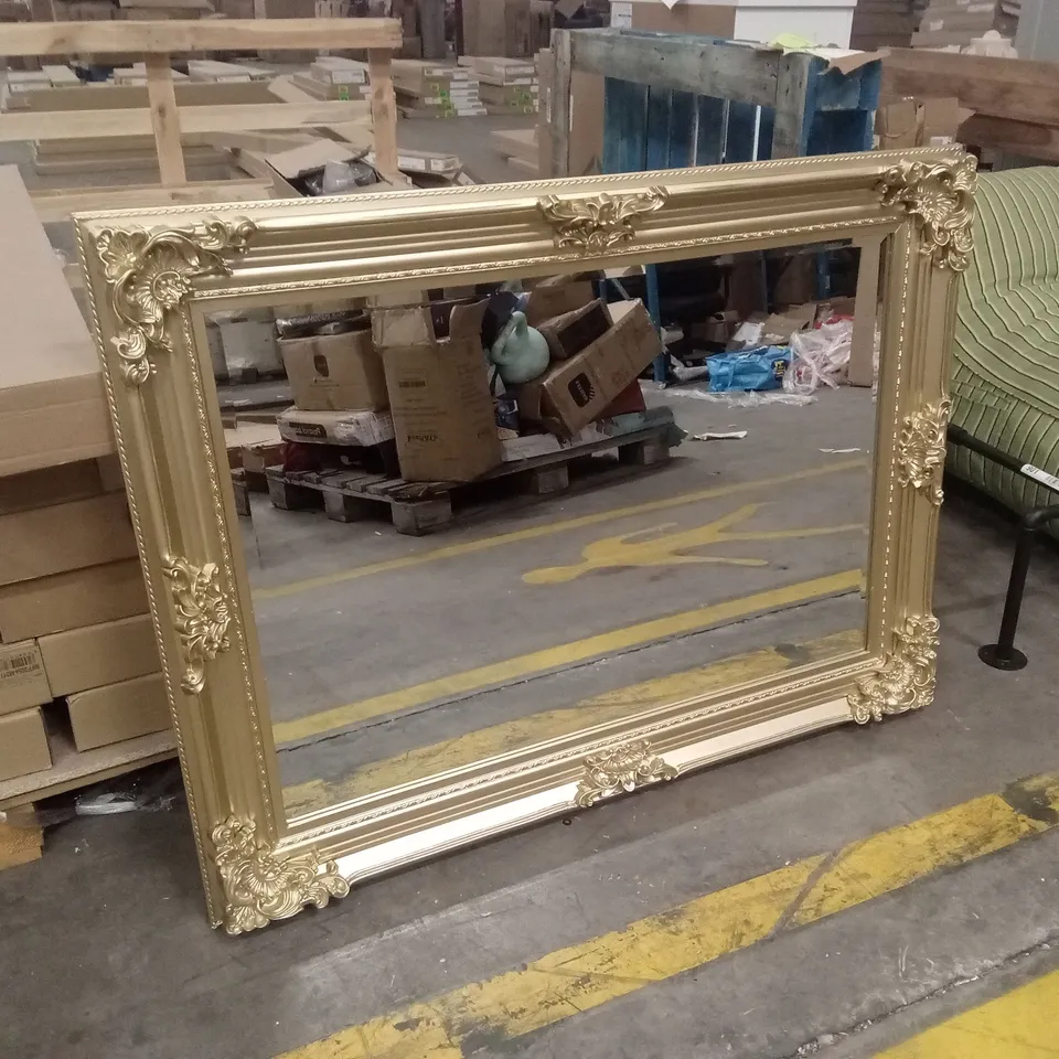 BOXED LORA WALL MIRROR WITH GOLD FINISH