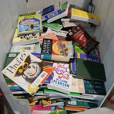 LARGE QUANTITY OF ASSORTED BOOKS TO INCLUDE EDUCATIONAL, COOKBOOKS, FICTION ETC - COLLECTION ONLY