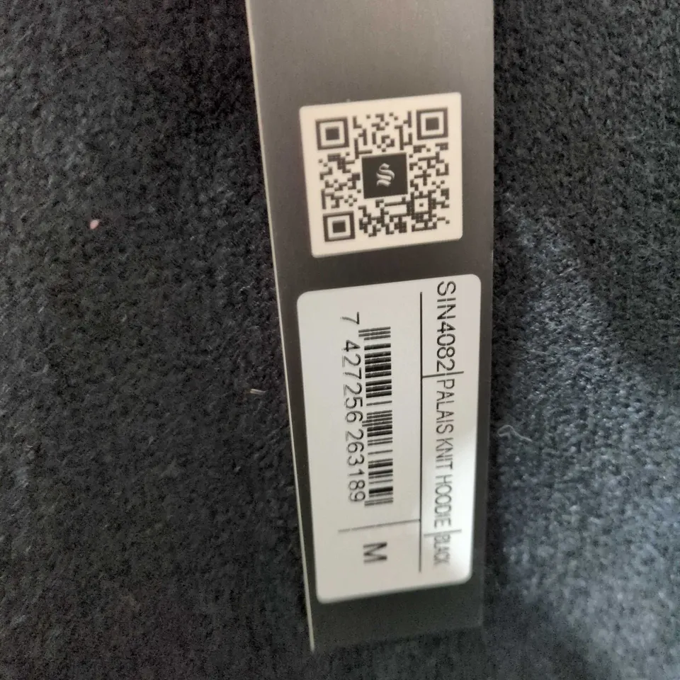 SINNER SATIRE BLACK HOODIE WITH WHITE CHEST LOGO – UK MEDIUM 