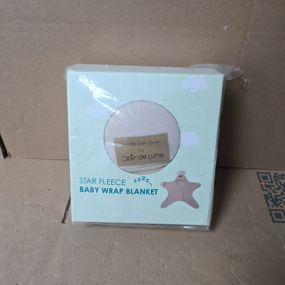 CLAIR DE LUNE STAR FLEECE BABY WRAP BLANKET – BOXED