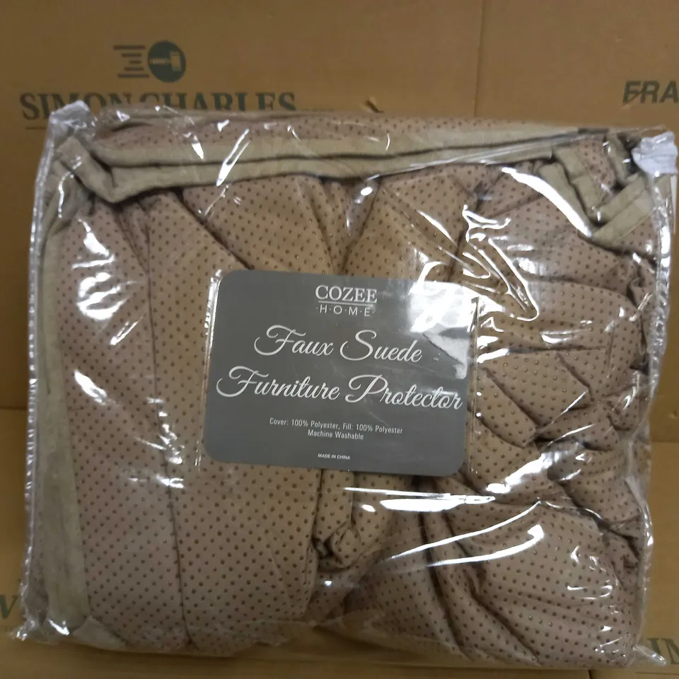 COZEE HOME FAUX SUEDE FURNITURE PROTECTOR - BROWN