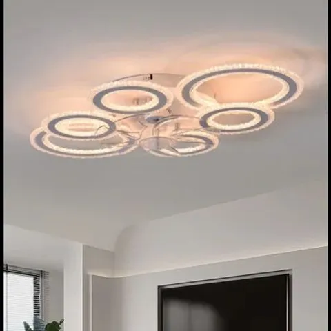 BOXED ELORA 76CM LED DIMMABLE REVERSIBLE FLUSH MOUNT CEILING FAN WITH LIGHTS AND REMOTE (1 BOX)