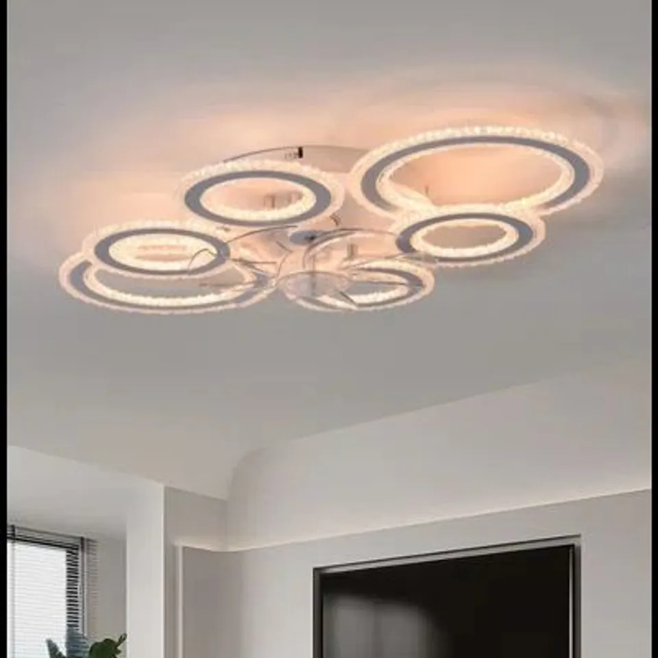 BOXED ELORA 76CM LED DIMMABLE REVERSIBLE FLUSH MOUNT CEILING FAN WITH LIGHTS AND REMOTE (1 BOX)