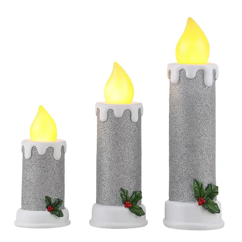 MR CHRISTMAS SET OF 3 NOSTALGIC RESIN CANDLES