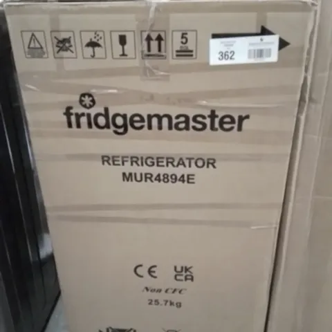 BOXED FRIDGEMASTER MUR4894E 82L UNDER COUNTER FRIDGE WITH LED LIGHTING, ADJUSTABLE TEMPERATURE CONTROL, REVERSIBLE DOOR AND 3 STAR ICE BOX, WHITE, E RATED [ENERGY CLASS E]