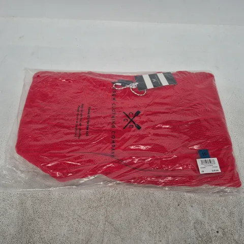 BAGGED CREW CLOTHING COMPANY TALI JUMPER IN CHERRY – UK 10