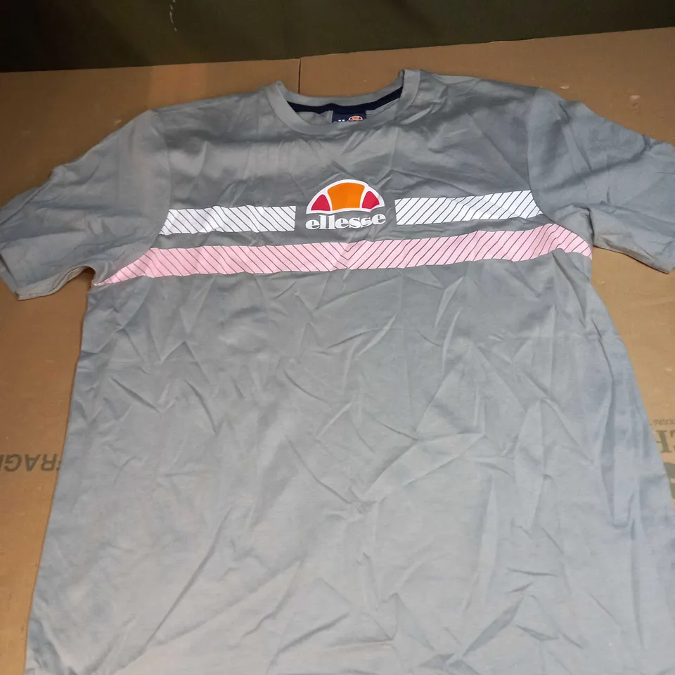 ELLESSE LOGO GREY T-SHIRT SIZE L