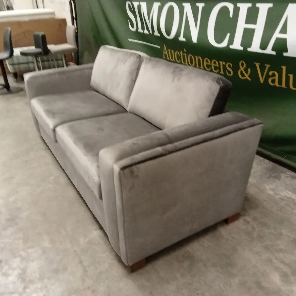 MADISON 3 SEATER SLATE VELVET SOFA