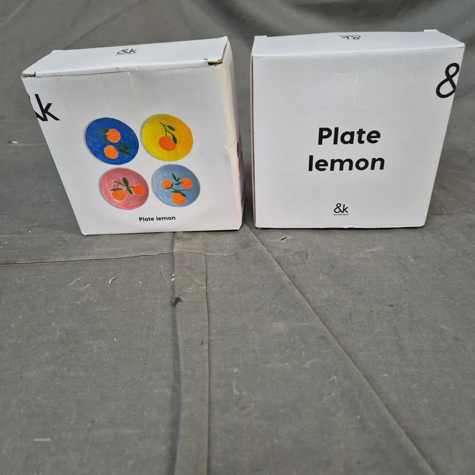 PLATE LEMON – TWIN SET OF 4 DECORATIVE CERAMIC PLATES (DK AMSTERDAM) 