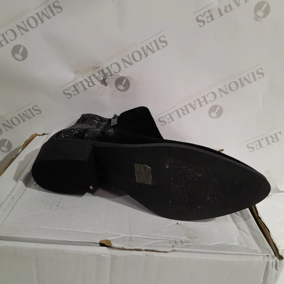 MODA IN PELLE KATREENA CRYSTAL ANKLE BOOTS, BLACK - SIZE 8